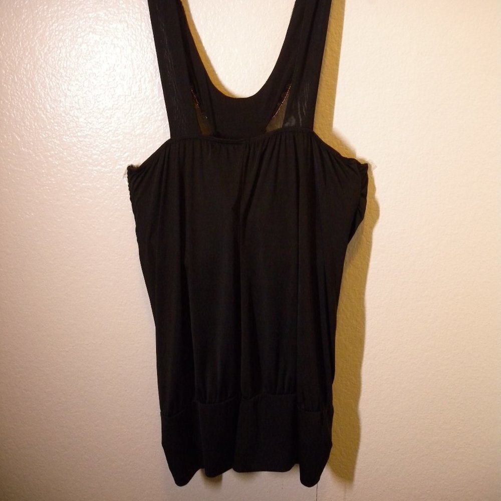 Kiwi Black Beaded Halter Style Top 1X - Picture 5 of 14